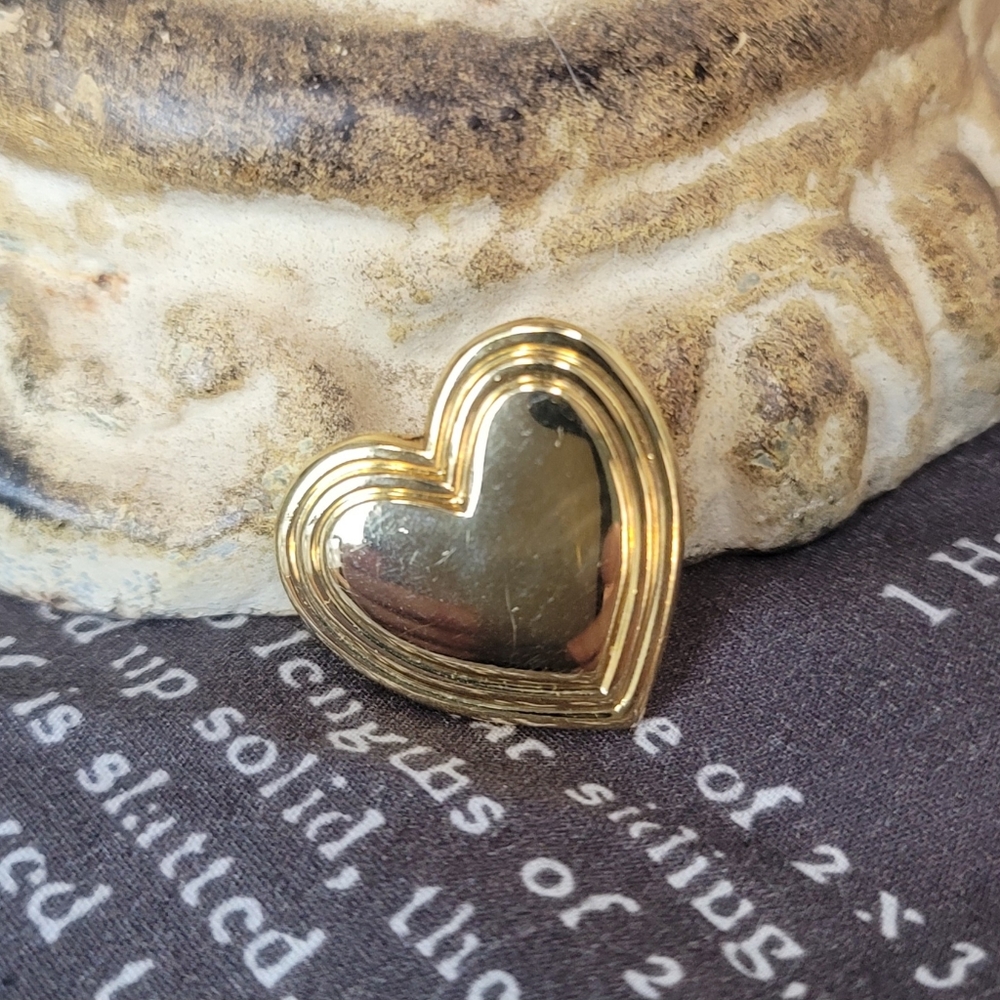 The Variety Club Heart Brooch Vintage Gold Tone 1"